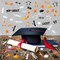 Congrats Grad Graduation Confetti 2025 - Pack of 1000 | Orange and Black Graduation Confetti for Class of 2025 Decorations